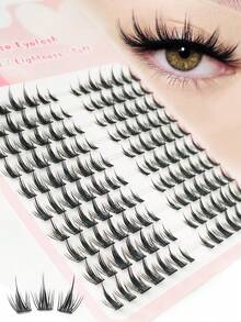 LAKIUU 140pcs Natural Curved White Moonlight Eyelashes, White Moonlight Fluffy Lashes, Natural Style Hot Melt Fluffy Lashes, Mixed Lengths, Reusable, Japanese And Korean Style - View 6