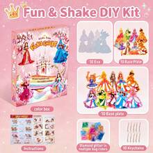 1 Set Cartoon Princess Rocking Doll Handmade Kit, Fun Magic Princess Craft Set, Girls DIY Glitter Handmade Kit, Includes Various Decorative Materials For Making Keychains, Also Includes Various Interesting Decorative Elements, Cultivate Children's Creativity And Artistic Appreciation, Creative Handmade Toy - Multicolor - View 9
