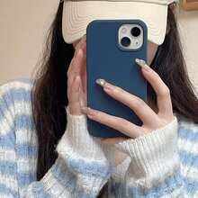 防震液態矽膠手機殼，內層柔軟防刮超細纖維內襯，適用於 iPhone 17E 17 Pro Max 16 15 14 13 12 Mini 11 8 Plus 7 6s - 深藍色 - 查看 2