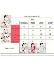 Minimalist Fashion Long Sleeve Heart Pattern Bathrobe, Elegant And Stylish, Suitable For Home Wear, All Seasons, Soft And Skin-Friendly, Perfect For Vacation Or Home Leisure - Multicolor - View 11