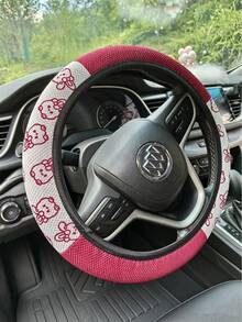 Cartoon Cute Rabbit Steering Wheel Cover, 15 Inch Elastic No Inner Ring Car Steering Wheel Cover, Perfect For Daily Driving - Little Rabbit - View 2