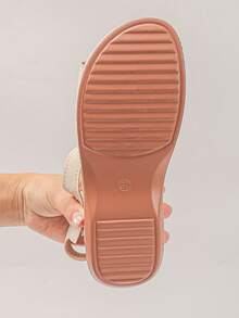 Plus Size 35-45 Beige Fashion Casual Wedge Sandals For Women, Ramadan Eid Al-Adha - Beige Color-changing Imitation Super - View 8