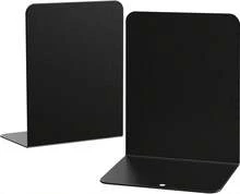Pindda Book Ends, 2 Pieces Metal Bookend For Shelves, Bookends For Heavy Books, Book Holders For Shelves, Desk Organizers, Book Dividers For Office, School, Bookstore, Home - White - View 1