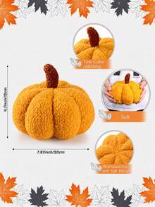 1 Stück Stücke Herbst-Kürbis-Kissen, Halloween-Dekokürbisse, weich gefüllte Erntedekoration, ideal für Esstische, Regale, Sofas und Kaminsimse, Thanksgiving-Heimdekoration - Gelb - Übersicht 2