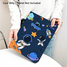 1件式翻蓋桌面平板保護殼，附筆槽，太空人、火箭、星星圖案，相容 Honor 8/9/10/X8/X8A/X9/X8Pro/X9Pro/X9A/Matepad Pro/Matepad SE 11/Matepad 11/Apple 10th Gen/11 2025 (A16) 及 A9 等熱門機型 - 款式9 - 查看 3