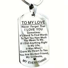 1 pieza Llavero "Para mi amor" - Regalo para esposo/esposa, aniversario, San Valentín, cumpleaños, novio/novia, joyería, regalo para él/ella, hombre/mujer, accesorios de coche, dije de bolso, regalos escolares, góticos, Y2K, regalos para madre, padre, graduación y maestro - Plateado - Ver 4