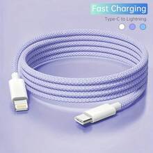 編織 1m/2m USB Type C 轉 Lightning 快充線，相容 iPhone 11 12 13 14 Pro Max XR Xs X SE 8 7 6 Plus iPod，USB C 轉 Lightning 快充線，Type C 相容 iPhone 充電線，相容 iPhone 14 13 12 11 Pro Max XR XS X 8 7 6 Plus SE 充電線，Lightning 轉 USB C 車用 CarPlay 線 - 彩色 - 查看 3