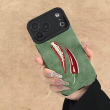 [24h Versand aus Spanien] Handyhülle - Diese stilvolle Handyhülle verfügt über ein modernes rotes Chili-Muster und ist aus hochwertigem Kunstleder gefertigt, geeignet für die gesamte  17-Serie, einschließlich des 17 Air und 17 Pro MAX.Es ist stoßfest und schmutzabweisend. - Bildfarbe 1 Stück - Übersicht 8