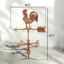[Local Shipping] Metal Rooster Weathervane, Roof Mount Wind Direction Indicator, Outdoor Weather Vanes-XY381012 - 84J-224V00MX - View 3
