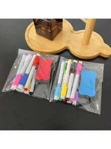 8 Colors Dry Erase Markers With Erasers, Suitable For Office Whiteboards, Calendars, Fridges, Creative Holiday Gifts, Back To School Supplies, Etc. - Multicolor - View 10