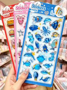 20入原創 Q-Lia 3D 泡泡凸面環氧樹脂貼紙 可愛卡通浮雕貼紙 DIY 手帳手機殼兒童玩具裝飾 - 彩色 - 查看 5