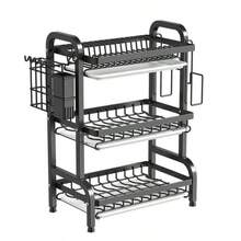 2/3 Niveles Escurridor de Acero Inoxidable con Sistema de Drenaje, Estante Multifuncional de Gran Capacidad para Almacenar Tazones, Platos y Tablas de Cortar, Diseño Ahorra Espacio - Multicolor - Ver 15