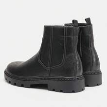 Sepatu Bot Chelsea Pria Sol Tebal Nyaman Ringan Cocok untuk Perjalanan Santai Gaya Retro Sepatu Bot Setinggi Mata Kaki - Hitam - View 9