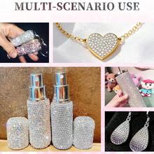 1 Roll Self-Adhesive Shiny Crystal Rhinestone Tape, Christmas Decoration Sparkling Rhinestone Stickers, DIY Car Computer Vanity Craft, Wedding Party Decoration Sticker Roll, 2mm Rhinestone Production Process (Red/Silver/Pink/Gold) - 1 Yard Silver - View 9