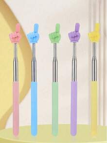 1pc Retractable Pointer Finger Reading Stick, Telescopic Finger Pointer Teaching Tool, Teacher's Pointer Pen For Reading, Blackboard, Piano, Home Use - Multicolor - View 3