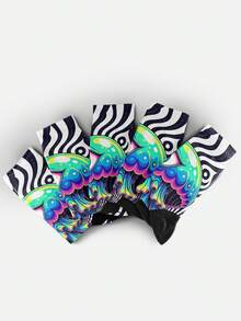 Cool 360° Printed Men's Socks - Street Style Socks, Punk, Glamorous, Quirky, Colorful, Durable, Fun Socks, Suitable For Daily, Holiday And Party Occasions - Black and White - View 7