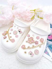 14 buah Gantungan Sepatu Sandal Lucu yang Dapat Dilepas, Aksesori Sepatu DIY untuk Wanita, Dekorasi Sepatu yang Menyenangkan dan Personal, Hadiah Sempurna untuk Pesta Liburan - Berwarna merah muda - View 5