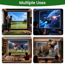 Golf Simulator Impact Screen, HD Projection Golf Hitting Screen With Grommets & Bungee Cords, Heavy Duty 300D Polyester Practice Screen With Storage Bag For Home Indoor & Outdoor Golf Training - 9.8 x 8.5 ft - View 6