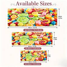 Vibrant Fruit Candy Close-Up Large Desk Mat, Colorful Lollipop Dessert Print Non-Slip Rubber Extended Mouse Pad, Waterproof Keyboard Pad, Dressing Table Bedroom Decor - View 5