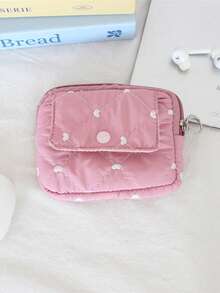 1 pieza Bolsa de almacenamiento de cámara CCD acolchada de espuma, bolsa de maquillaje mini con diseño de dibujos animados dulce y lindo, bolsa para lápiz labial, bolsa para auriculares Bluetooth, organizador de cables de auriculares, bolsa de almacenamiento miscelánea, monedero con patrón de lazo bordado, estuche protector de cámara mini, monedero con diseño abatible, tarjetero de gran capacidad, bolsa para lápiz labial con diseño a cuadros lindo, tarjetero negro de moda, bolsa de almacenamiento de cámara - Multicolor - Ver 17