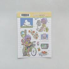 1/9 Sheets Korean Style Summer Cute Dessert Character Stickers, Scrapbook Diary DIY Decorative Stickers - Multicolor - View 16