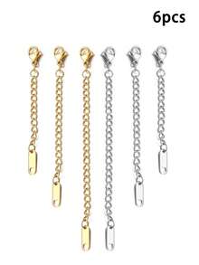 1/3/6pcs Rantai Perpanjang Liontin Hati Berlapis Emas 18K dari Stainless Steel, Proses Elektroplating Vakum - Sangat Tahan Lama dan Indah, Cocok untuk Kalung, Gelang, Gelang Kaki, dan Perhiasan DIY Lainnya, Tersedia dalam Warna Emas/Perak - Label berbentuk hati - View 7