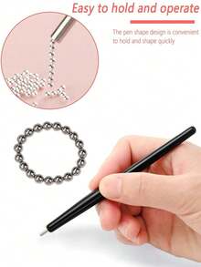 1 pièce Outil d'art des ongles magnétique 3D œil de chat avec baguette magnétique à perle ronde, convient pour l'effet de vague océanique du vernis à ongles gel, manucure DIY - Noir - Voir 15