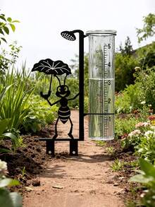 1pc Outdoor Garden Rain Gauge, Ant Shaped Garden Rain Gauge With Ground Stake, Decorative Outdoor Rain Gauge For Patio And Outdoor, Transparent Measuring Tube, Suitable For Lawn, Patio And Garden - A - View 4