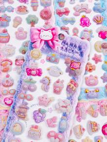 Multi-Color 3D Embossed Epoxy Resin Stickers, Cute Animal 3D Phone Decorative Stickers, High-Quality Crystal Stickers, Refrigerator Stickers, Notebook Decorative Stickers, Children's Painting Stickers, Waterproof Decorative Stickers - Multicolor - View 8
