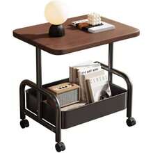 Rolling Cart With Wooden Tabletop, 2/3 Tier Metal Utility Cart, Rolling Storage Organizer Cart With Lockable Wheels For Kitchen Storage, Office, Bedroom - Brown - View 7