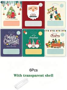 6/12Pcs Christmas Money Holder Wallet, Hanging Tree Ornament With PET Pocket, Cash Gift Card Envelope For Secret Santa Xmas Holiday Party Favors - Christmas Wallet Greeting Cards - View 8
