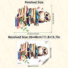 1/2 Sheets Owl & Books Wall Stickers For Kids Room - Back To School Decor, Cartoon Animal Learning Corner Decals For Boys Girls Bedroom Classroom - Multicolor - View 13