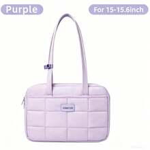 DANYCASE Bolsa para portátil de 13.3-15.6 pulgadas, bolsa de almacenamiento portátil para computadora, funda ligera de unicolor para tableta, unisex, compatible con iPad - Morado - Ver 10