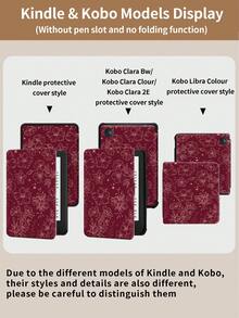 Kingsung Deep Wine Red Flowers Pattern Tablet Case, Compatible With IPad Air 8(M4)2026(11-Inch), Air 8(M4)2026(13-Inch), 9.7/10.2/10.5/10.9/12.9/Pro 11, 10th Generation, Compatible With Samsung Galaxy Tab S6 Lite 10.4-Inch, Compatible With Kindle Paperwhite 12th Gen 2024, Kindle (11th Generation) 2022 Version, Soft And Drop Resistant, Smart Stand/Auto Wake/Sleep. - Multicolor - View 11