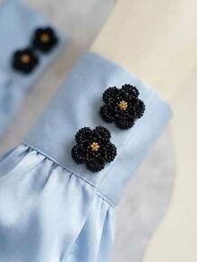 2/1pc Elegant Pearl Decorated Buttons, Shirt Button Cover Clips, Fashion Crystal Cufflinks, Suitable For Tuxedo And Wedding Dress Decoration - Multicolor - View 10