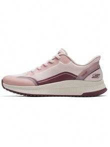 Skechers 女士撞色蜂窩網面緩震防滑耐磨休閒慢跑鞋 - 淺粉色 - 查看 4