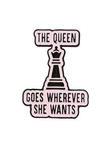 Chess Queen Enamel Brooch Women Power Quote Metal Pin For Backpack Jacket - Multicolor - View 10