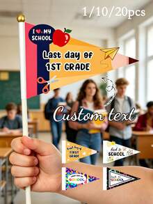 1/10/20 Customized Opening Ceremony Flags, School Photo Props, Flags For School Reunion, Decoration For School Party, School Reunion Gifts, Returning To School Items, Classroom Decorationsschool Essentialsschool Supply's - Multicolor - View 1