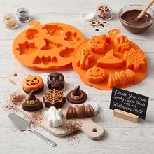 1pc Pumpkin & Spider Web Shaped Silicone Baking Mold, Multi-Purpose Silicone Mold For Chocolate, Mousse, Pudding, Jelly, Reusable DIY Cake Decoration Accessory, Ideal Home Kitchen Handmade Supplies For Daily Gatherings And Baking Parties - Multicolor - View 4