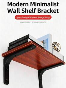 2/4pcs Heavy Duty L-Shaped Shelf Brackets, Iron Right Angle Wall Mount Support, Suitable For Industrial Style Furniture - 4-inch Black Stand (accessory Kit - Screwdriver) - View 2