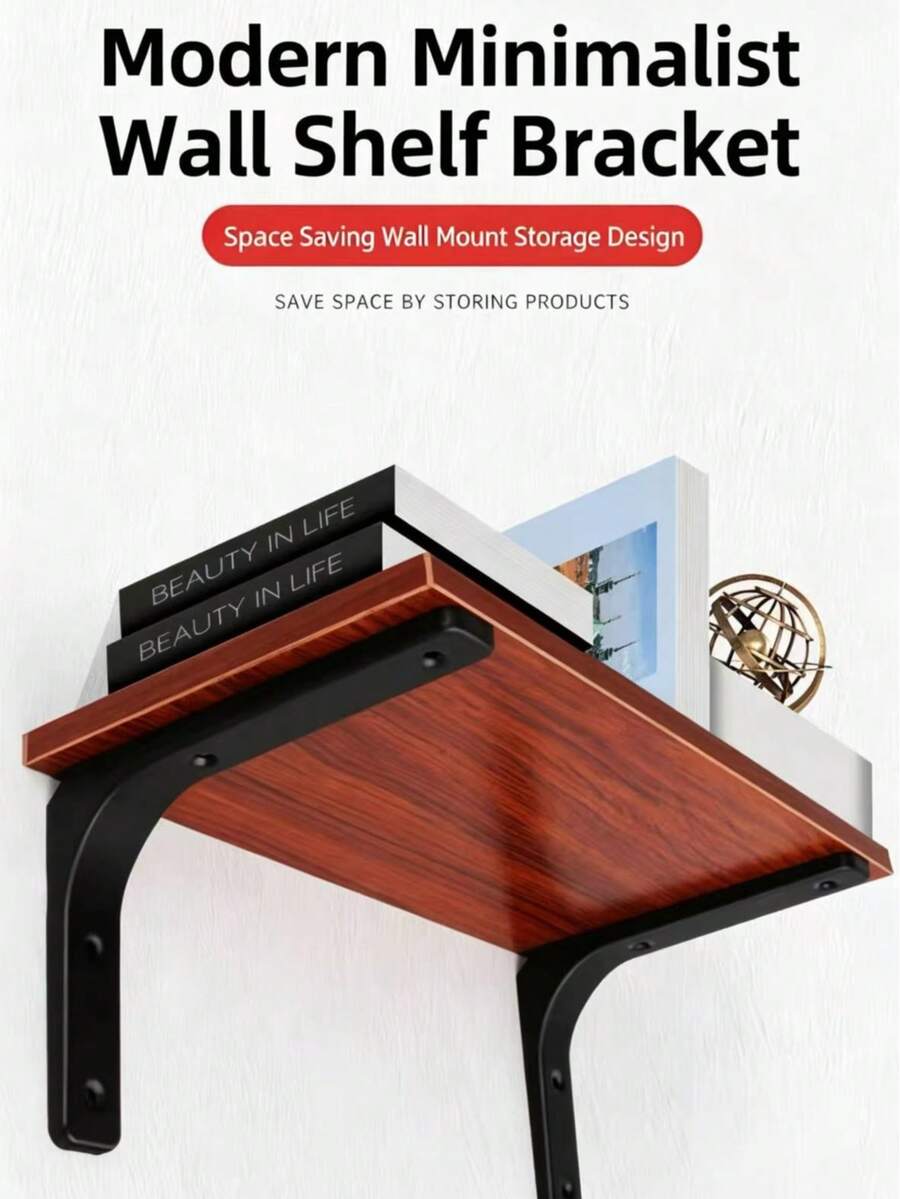2/4pcs Heavy Duty L-Shaped Shelf Brackets, Iron Right Angle Wall Mount Support, Suitable For Industrial Style Furniture