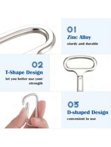 6/2PCS Kunci Serbaguna Segitiga Paduan Seng dengan Carabiner, Alat Pembuka Darurat Tahan Korosi untuk Meter Listrik, Gas, Pipa Air, Kabinet, dan Katup - A - View 4