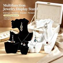 1 Stück Schmuckaufbewahrungsständer Basis, Samt Displayständer, geeignet zum Aufbewahren von Ohrringen, Ohrsteckern, Halsketten, Anhängern, Armbändern und anderen Schmuckaccessoires. Tischaufbewahrungsständer, geeignet für Zuhause, Geschäft, Theke, Fotografie Dekoration und andere Szenen - Verschiedenfarbig - Übersicht 1