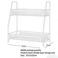 2-Tier Metal Mesh Kitchen Storage Rack Countertop Organizer, 2 Sizes Large Small, Black White Available, Pull Out Drawer Shelf For Spice Utensil Bathroom Vanity Desktop Storage,Metal Shelf For Kitchen Spice & Bathroom Cosmetic Organization - Multicolor - View 14