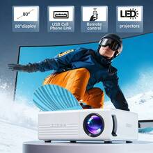 AOC 便攜式 LCD 投影機，附內建喇叭與遙控器，支援 USB 連接，相容 iOS、Android、Windows 與 PS4，適合家庭劇院、遊戲與旅行使用 - 白色 - 查看 9