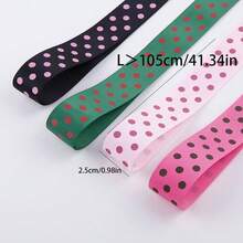 Accesorios para el cabello con cinta tejida de lunares de colores acanalados, pinzas para el cabello, materiales para lazos DIY, cinta - Multicolor - Ver 3