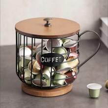 1pc Iron Art Cup-Shaped Large Capacity Coffee Capsule Storage Basket, Kitchen Supplies, Kitchen Accessories, Kitchen Tools, Kitchen Storage, Cosmetic Storage, Wedding Supplies, Floral Decoration, Home Goods, Desktop, Home Decor, Home Storage & Organization - Multicolor - View 7