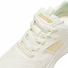 Skechers Women's Lightweight, High-Elasticity Foam, Thick-Soled Casual Running Shoes With Hollowed-Out Flyknit Mesh Upper And Shock Absorption. - Off White - View 9