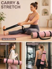 Adjustable Yoga Mat Strap, Easy-To-Use Woven Yoga Mat Storage Band, Lightweight Fitness Strap, Washable Sports & Fitness Accessory, Suitable For Gym, Home Workout, Pilates And Travel Use - Multicolor - View 5