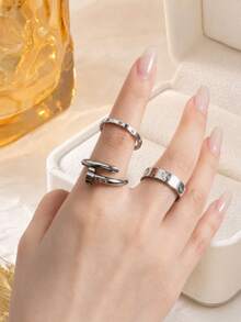 3pcs/Set Women's Rings, Long-Lasting Color, 18K Stainless Steel Fashion Elegant Rings For Summer, Size 6-10, Wedding Rings - Butterfly - View 9